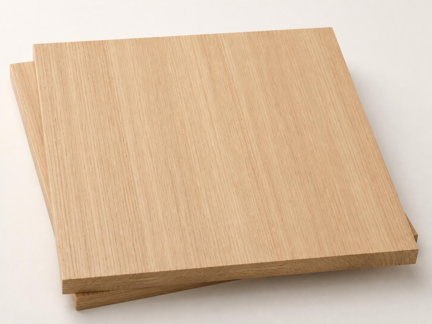 Pale quarter-cut oak veneer panels with disciplined straight linear grain