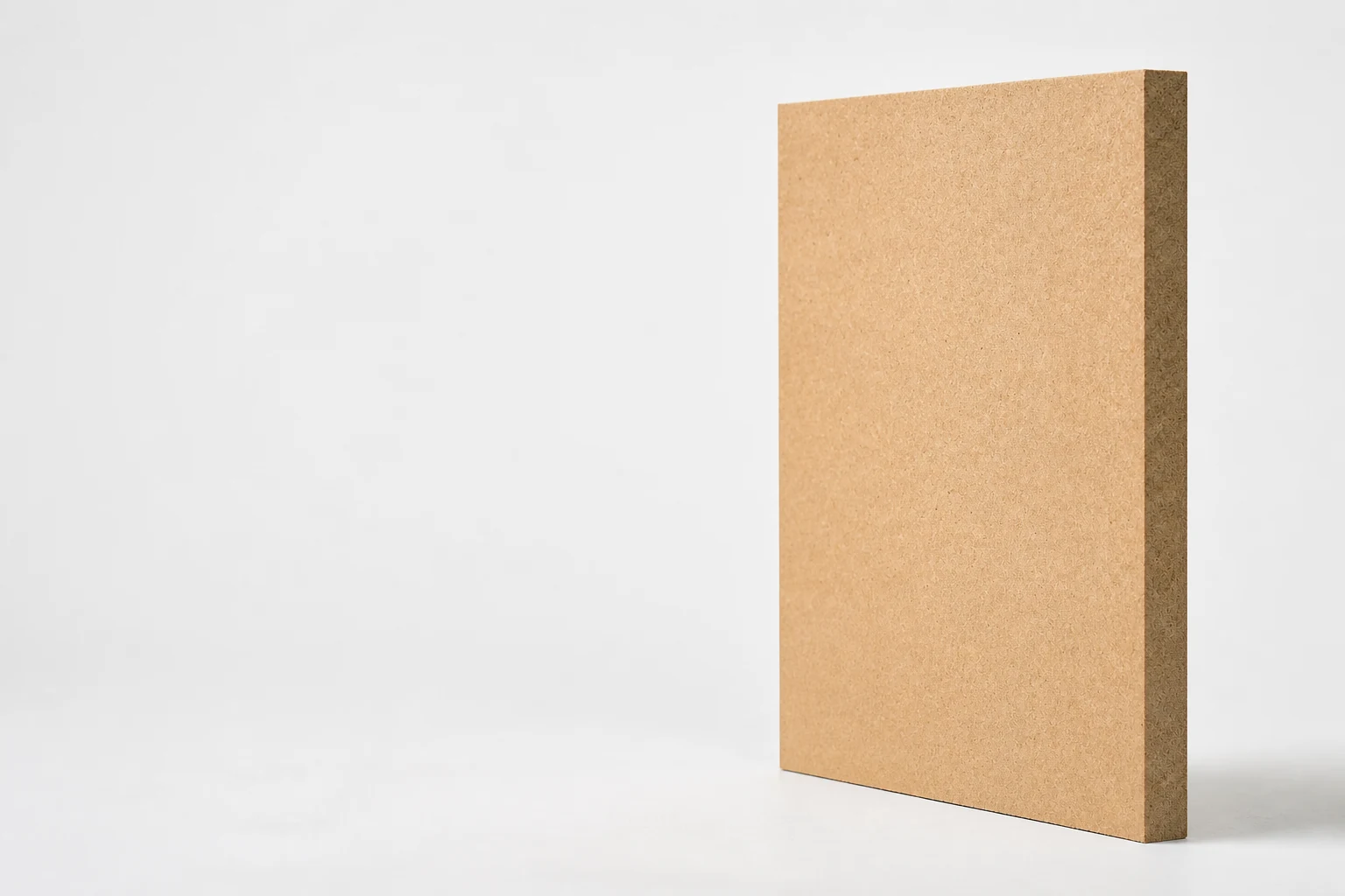 Fibreboard panel showing its dense uniform engineered fibre core