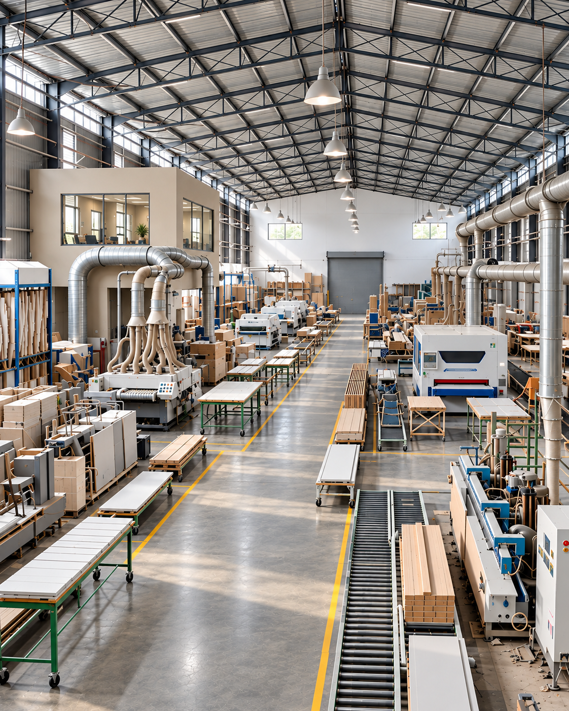 PANELTEN factory floor with panel-production equipment